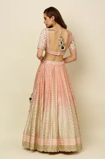 Pink Ivory Lehenga Blouse And Dupatta