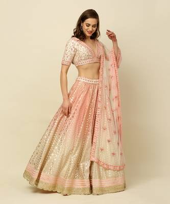 Pink Ivory Lehenga Blouse And Dupatta 5