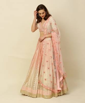 Pink Ivory Lehenga Blouse And Dupatta 8