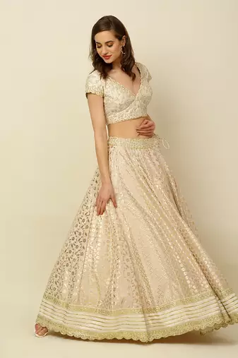 Ivory Lehenga Blouse Dupatta