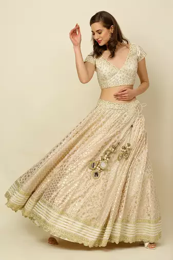 Ivory Lehenga Blouse Dupatta