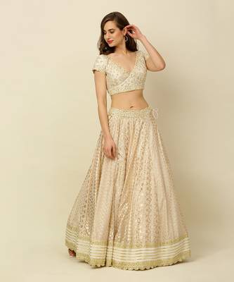 Ivory Lehenga Blouse Dupatta 4