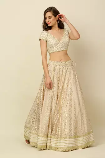 Ivory Lehenga Blouse Dupatta