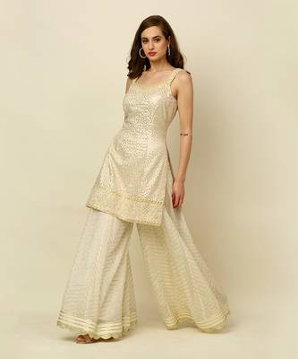 Ivory Kurta Sharara And Dupatta 2