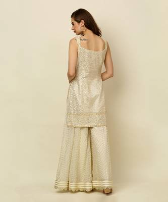 Ivory Kurta Sharara And Dupatta 4