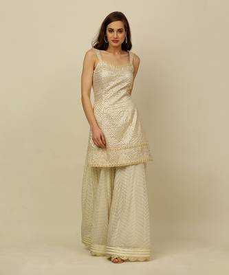 Ivory Kurta Sharara And Dupatta 5