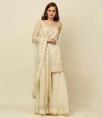 Ivory Kurta Sharara And Dupatta