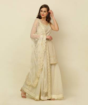 Ivory Kurta Sharara And Dupatta 7