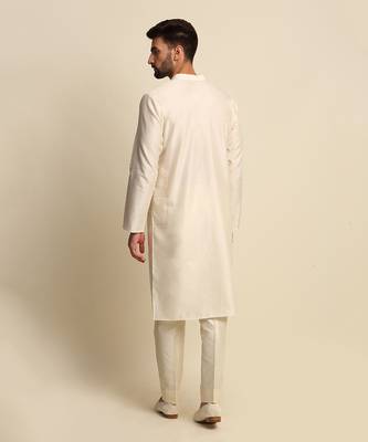 Off White Embroidered Sherwani 4