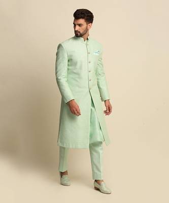 Green Anchor Detailed Sherwani  1