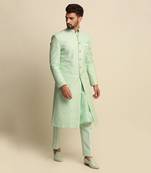 Green Anchor Detailed Sherwani 