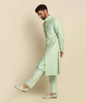 Green Anchor Detailed Sherwani  4