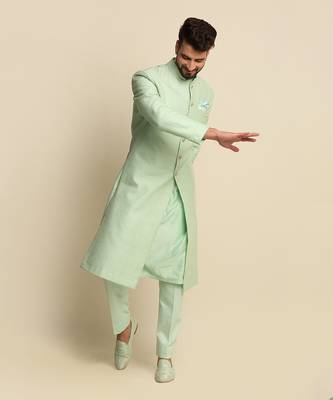Green Anchor Detailed Sherwani  5