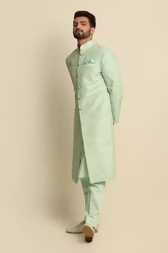 Green Anchor Detailed Sherwani 