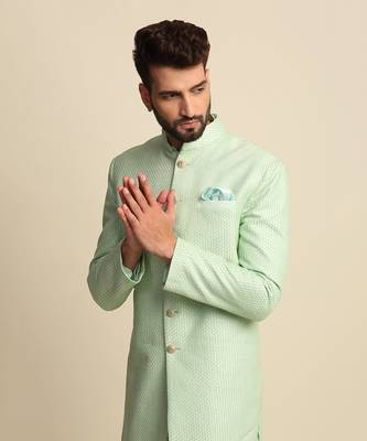 Green Anchor Detailed Sherwani  8