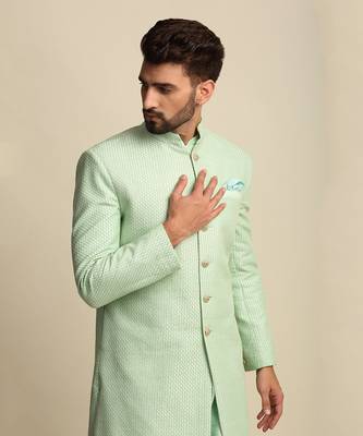 Green Anchor Detailed Sherwani  9