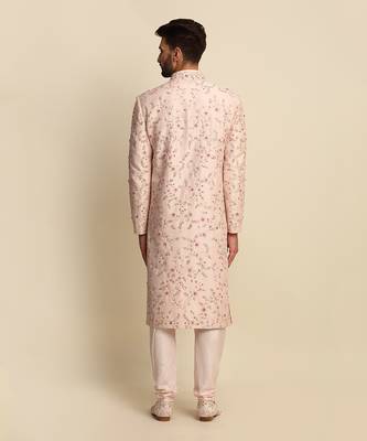 Pink Embroidered Sherwani 8