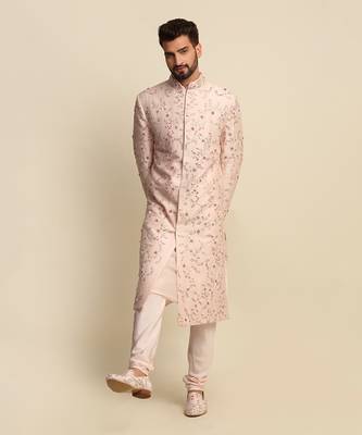 Pink Embroidered Sherwani 9