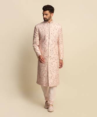 Pink Embroidered Sherwani 10