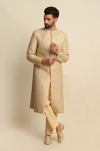 Golden Embroidered Sherwani