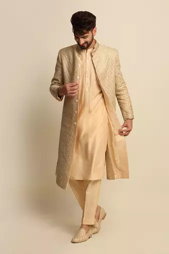 Golden Embroidered Sherwani