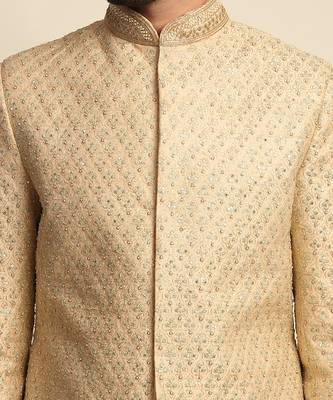 Golden Embroidered Sherwani 8