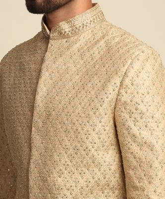Golden Embroidered Sherwani 9