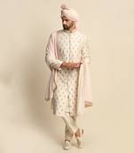 Off White Embroidered Sherwani