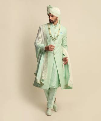 Green Anchor Detailed Sherwani  1