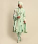 Green Anchor Detailed Sherwani 