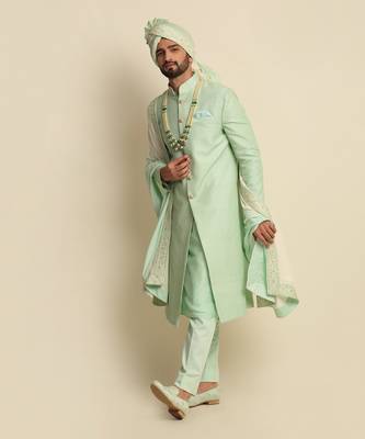 Green Anchor Detailed Sherwani  2