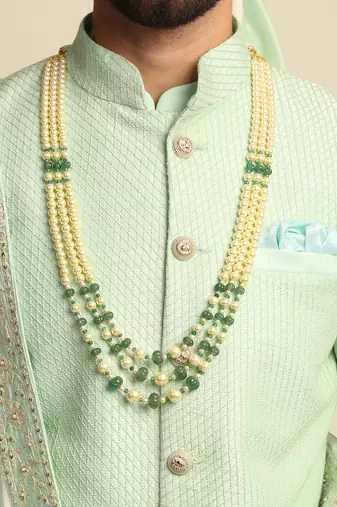Green Anchor Detailed Sherwani 
