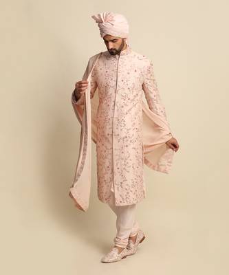 Pink Embroidered Sherwani 2