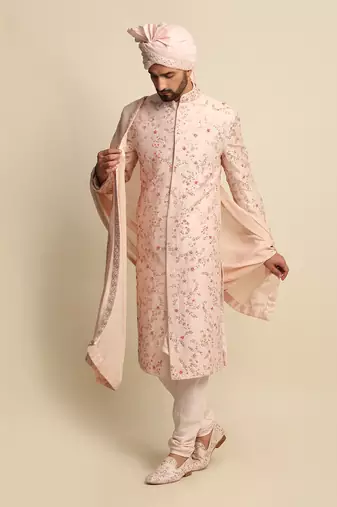 Pink Embroidered Sherwani