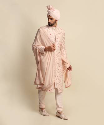Pink Embroidered Sherwani 1