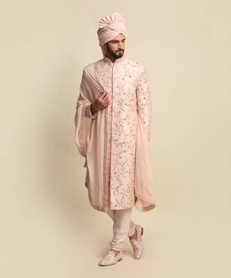 Pink Embroidered Sherwani 4