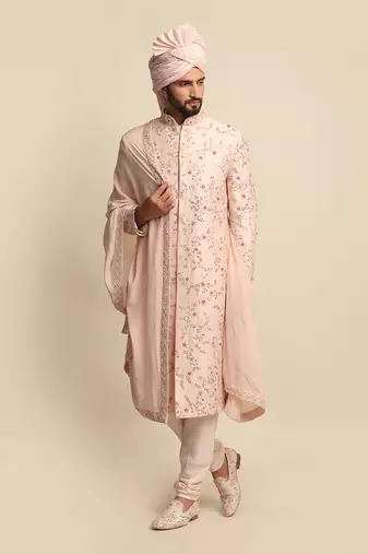 Pink Embroidered Sherwani