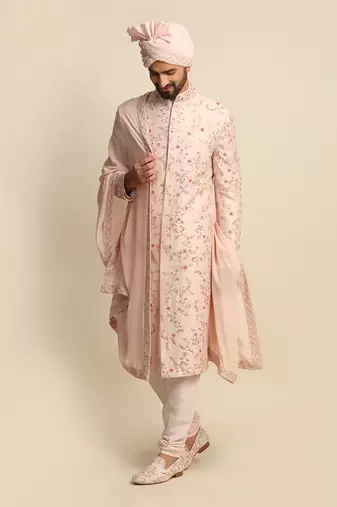 Pink Embroidered Sherwani