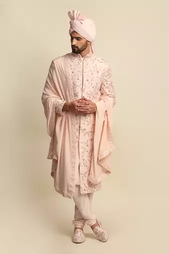Pink Embroidered Sherwani