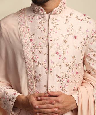 Pink Embroidered Sherwani 7