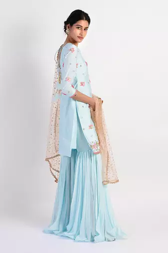 Rain ice Blue gharara set
