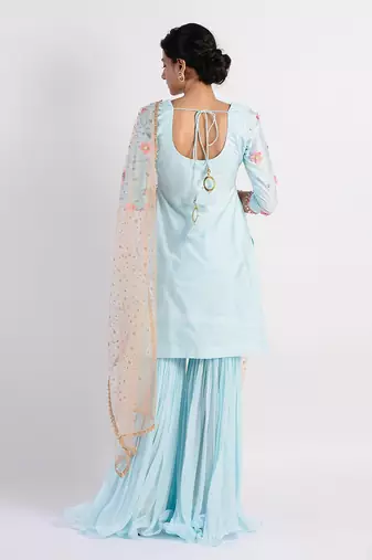 Rain ice Blue gharara set
