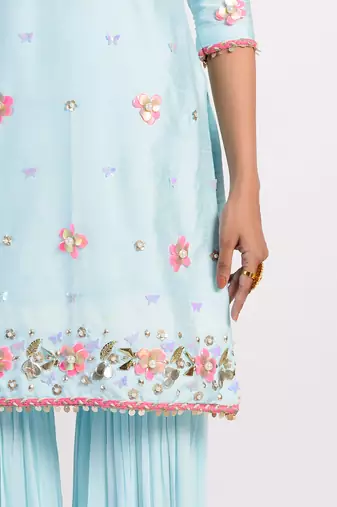 Rain ice Blue gharara set