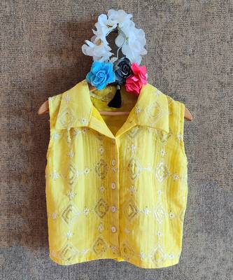 Pink Ghaghra With Button Down Top 2