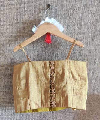 Red Bandhni Skirt With Gold Top 4