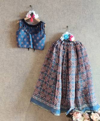 Blue Printed Ghaghra Set 1