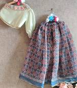 Printed Grey Skirt With One Off Shoulder Top