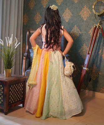 Multicolour Lahenga with different top pattern. 4