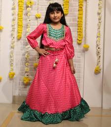 Zig Zag print Lahenga with 3/4 Sleeves