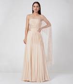 pastel peach gown